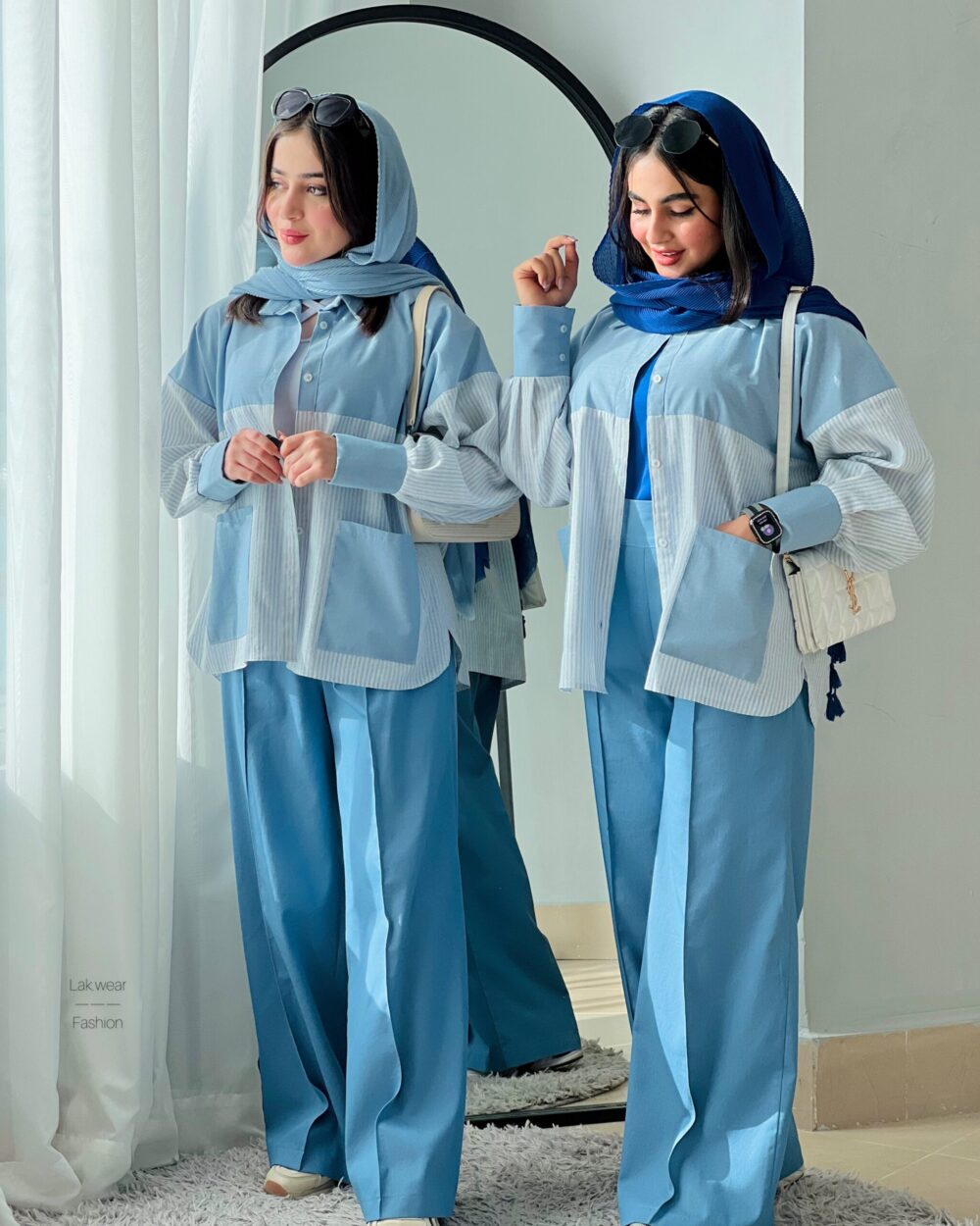 شلوار جین کاغذی آبی روشن🩵 - Image 2