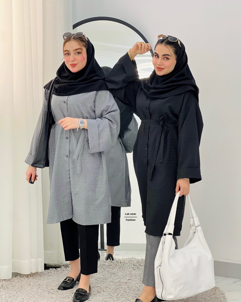 مانتو بلند گری🩶🖤 - Image 2