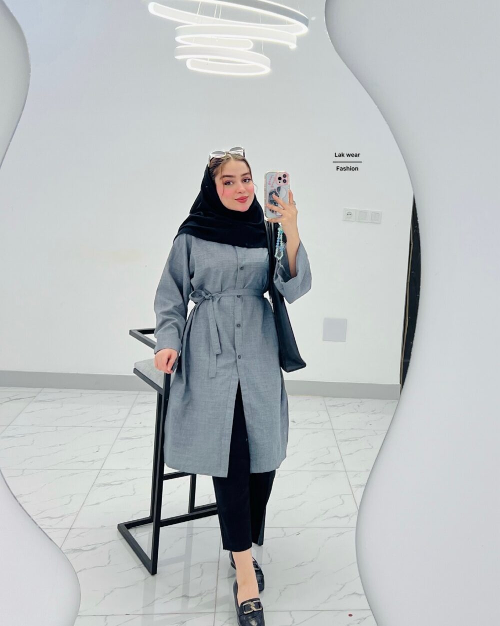 مانتو بلند گری🩶🖤 - Image 3