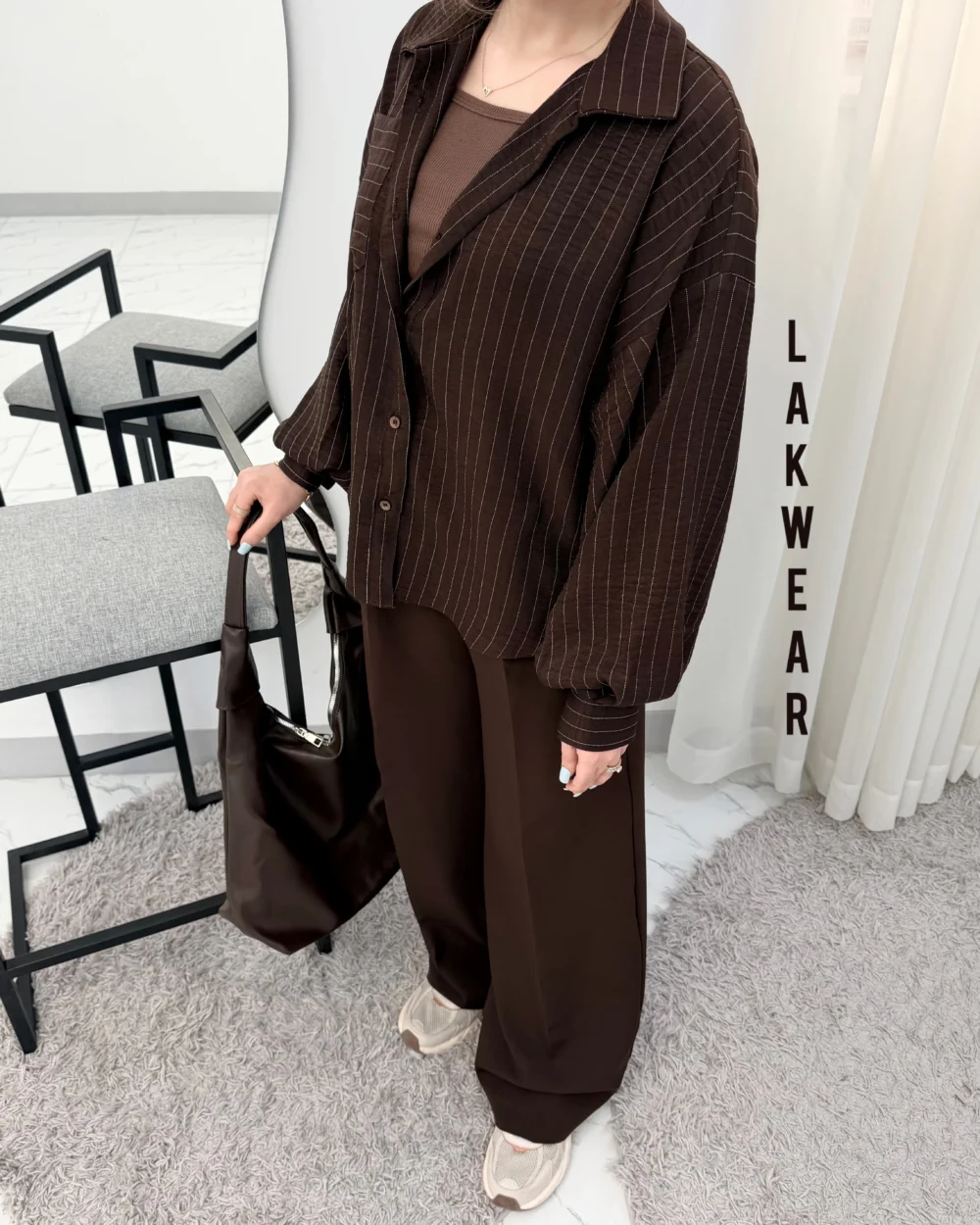 شومیز دنزی قهوه ای🤎   Image 6